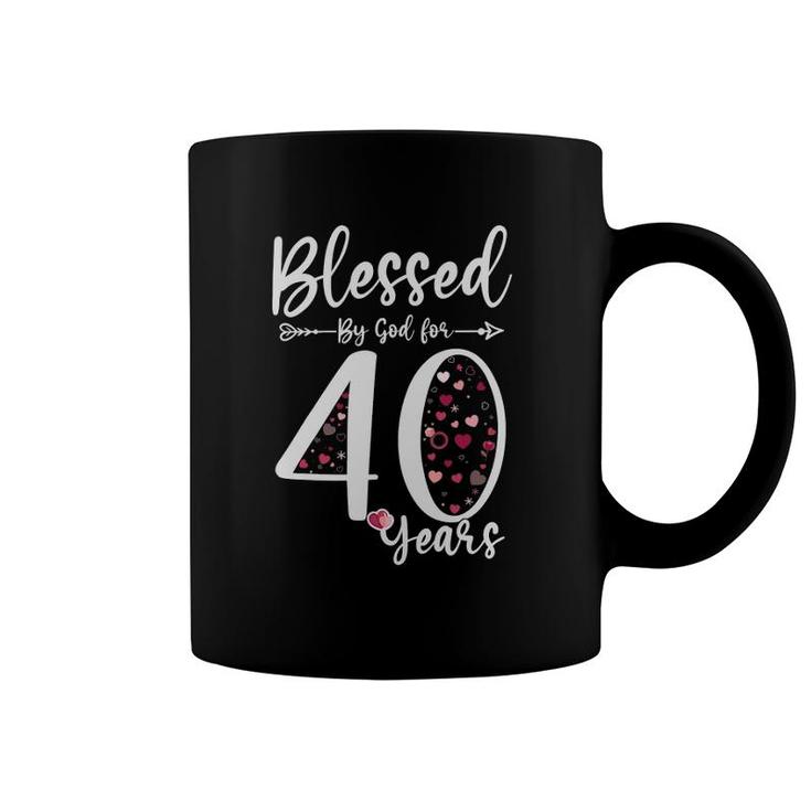Blessed By God For 40 Years Old 40Th Birthday Gift For Women Coffee Mug