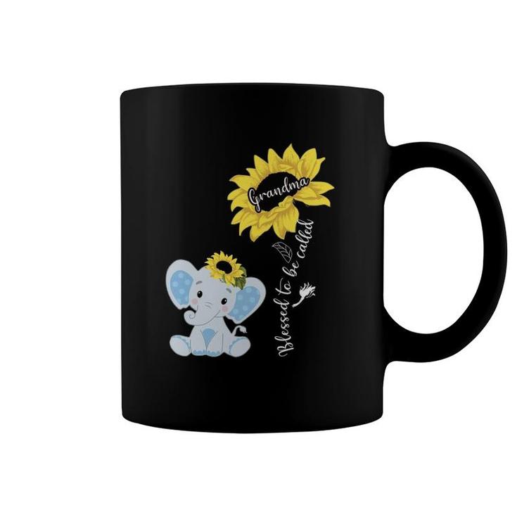 Blessed To Be Called Grandma Elephant Sunflower Coffee Mug