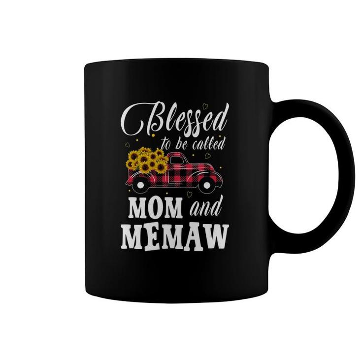 Blessed To Be Called Mom And Memaw Mother's Day Grandma Pickup Truck Sunflowers Coffee Mug
