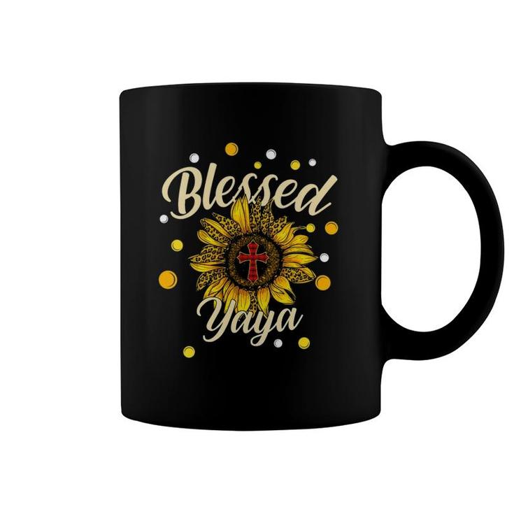 Blessed Yaya Cross Sunflower Mother's Day Coffee Mug