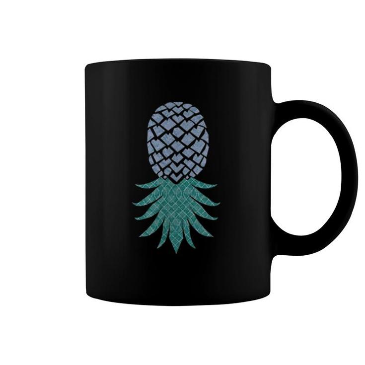 Blue Upside Down Pineapple  Coffee Mug