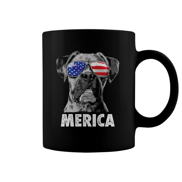 Boxer 4Th Of July Merica Sunglasses Men Usa American Flag Coffee Mug
