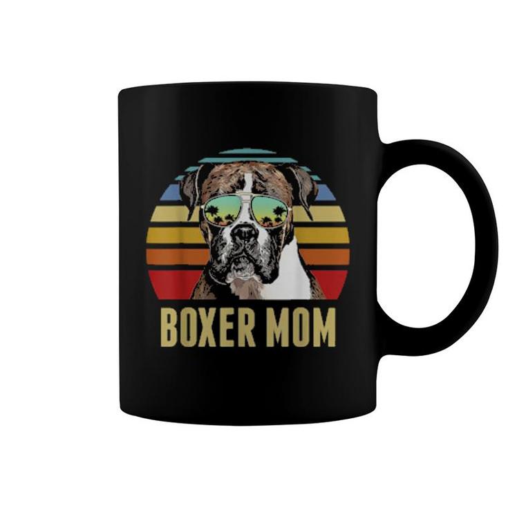Boxer Best Dog Mom Ever Retro Sunset Beach Vibe  Coffee Mug