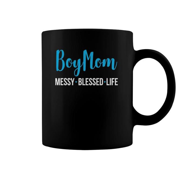 Boy Mom Messy Blessed Life Womens Girl Boys Coffee Mug