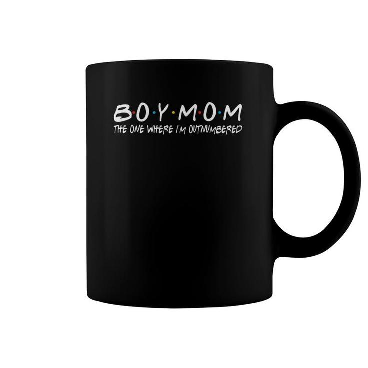 Boy Mom The One Where I'm Outnumbered Funny Vintage Coffee Mug