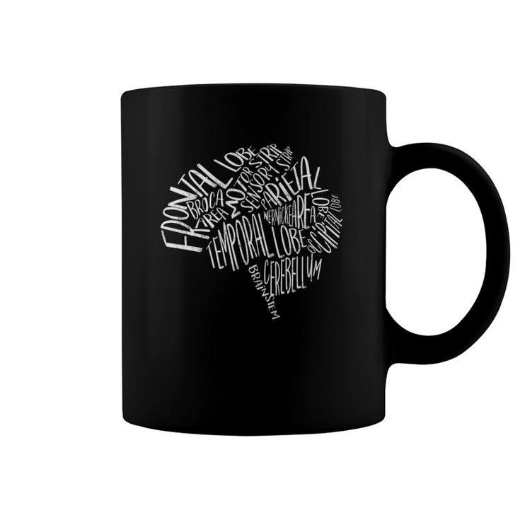 Brain Typography Rn Nurse Neurologist Coffee Mug