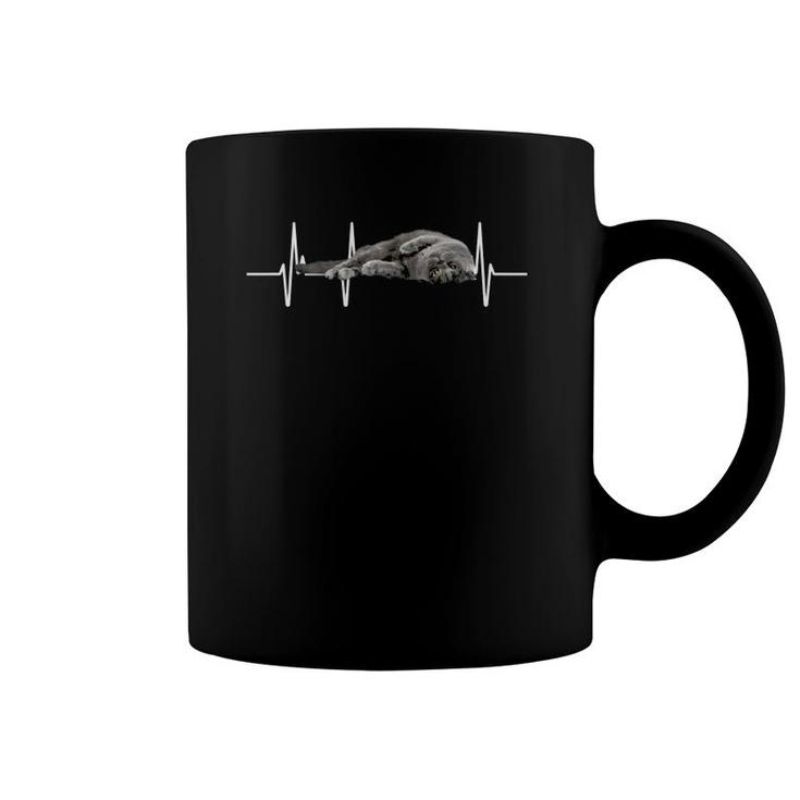 British Shorthair Cat Lady Girl Cat Heartbeat Coffee Mug