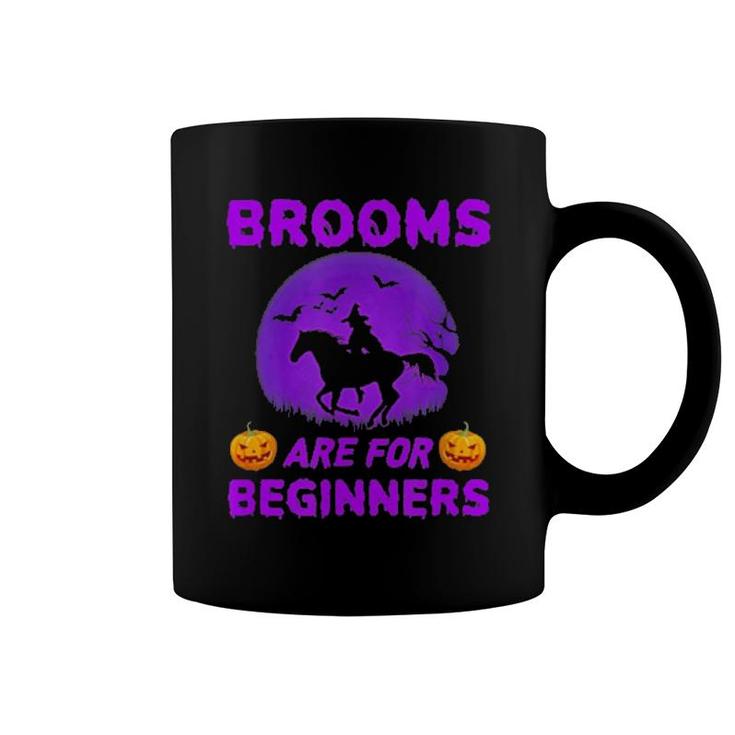 Brooms Are For Beginners Horses Witch Halloween  Coffee Mug