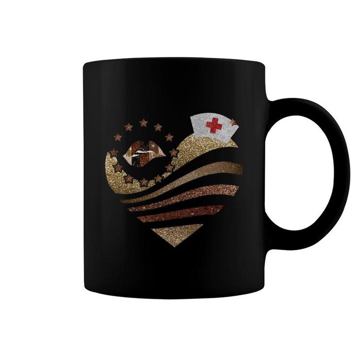 Brown Heart Design Coffee Mug
