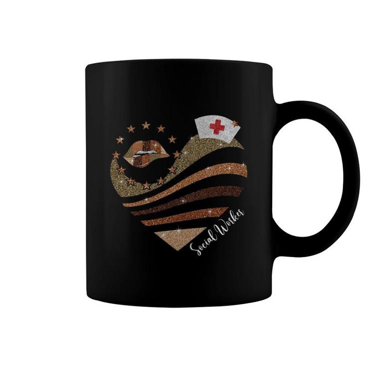 Brown Heart Social Worker Coffee Mug