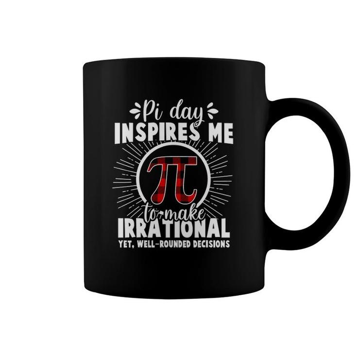 Buffalo Plaid Pi Symbol Pi Day Inspires Me 314 Math Lover Coffee Mug
