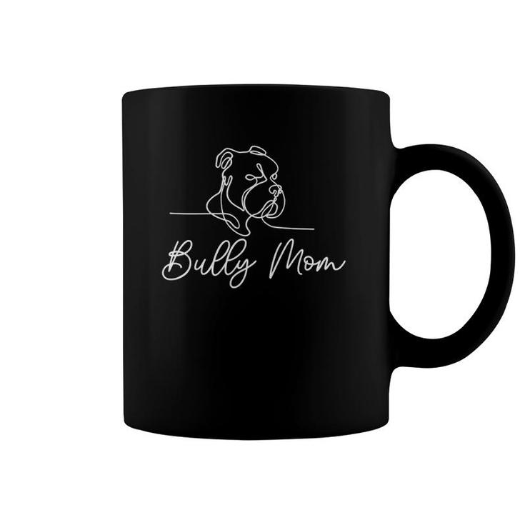 Bully Mom Dog Animal Line Drawing American Bull Coffee Mug