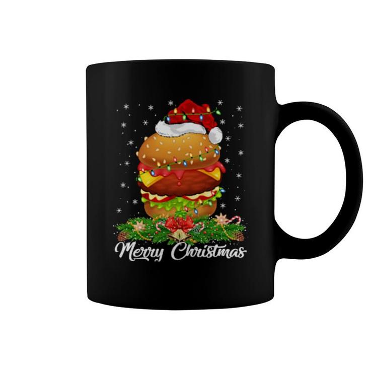 Burger Food Matching Santa Hat Burger Christmas  Coffee Mug