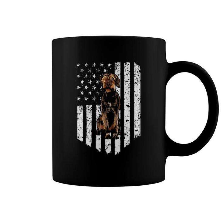 Bw American Flag Wirehaired Pointing Griffon 4Th Of July Usa Coffee Mug