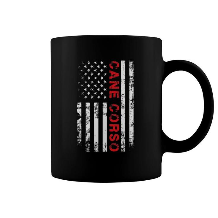 Cane Corso American Flag Distressed Coffee Mug