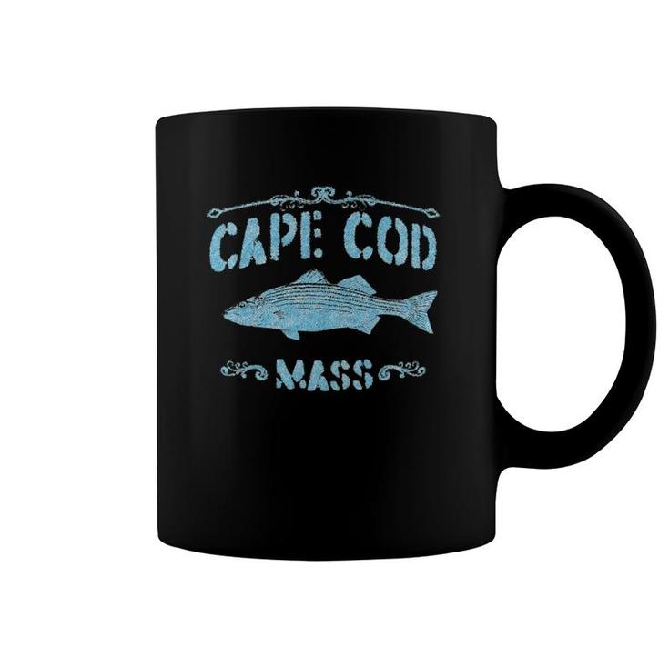 Cape Cod Mass Striped Bass Distressed Coffee Mug