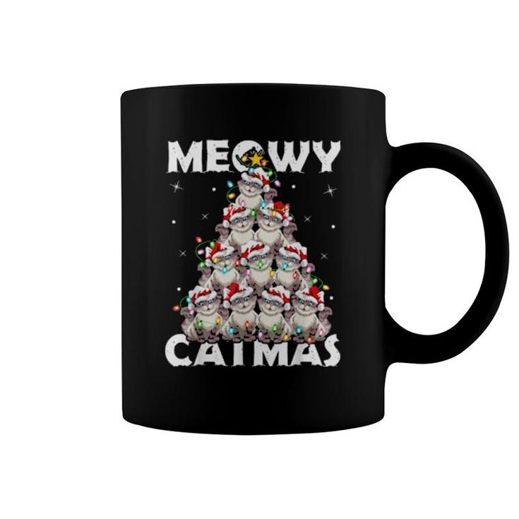 Cat Xmas Matching Meowy Catmas Cat Christmas Tree  Coffee Mug