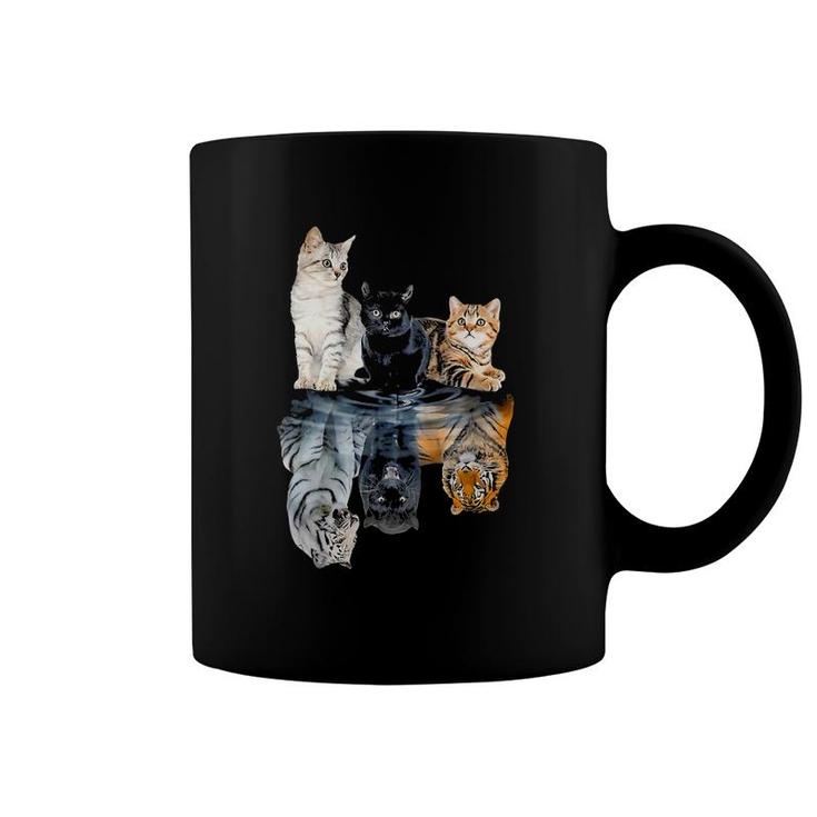 Cats Lover Cat Water Reflection Cats Tigers Coffee Mug