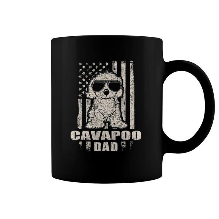 Cavapoo Dad Cool Vintage Retro Proud American Coffee Mug