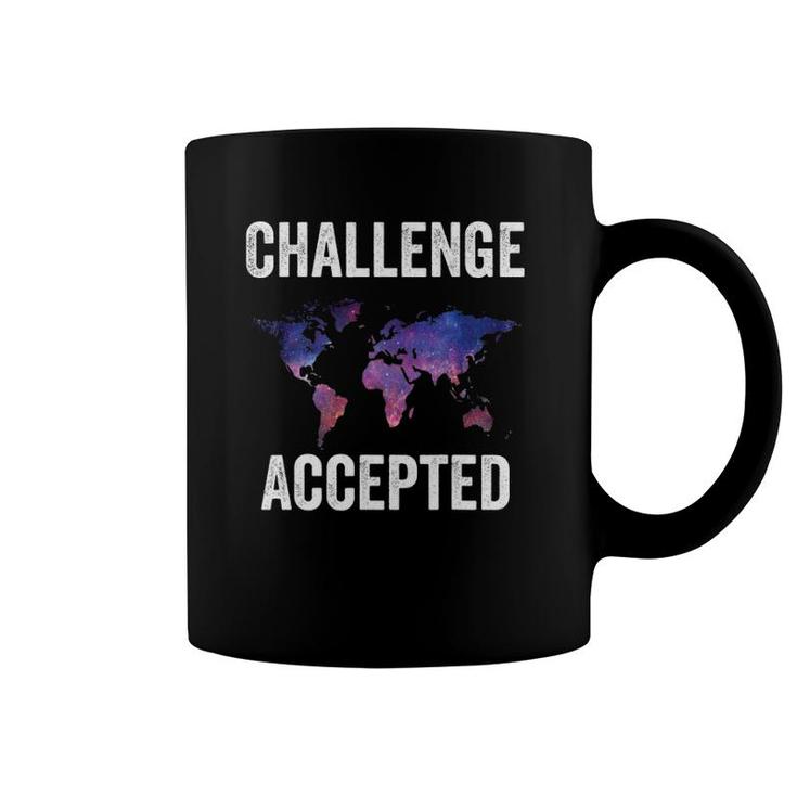 Challenge Accepted Galaxy Map World Traveler Travel Lovers Coffee Mug