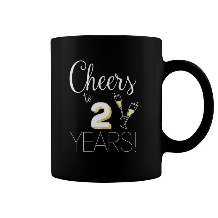Cheers To 2 Years Married Couples Champagne Anniversary 2022 Ver2 Coffee Mug