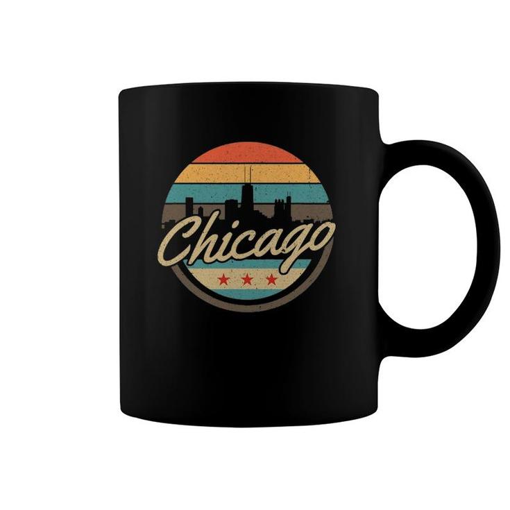Chicago Flagskyline Vintage Illinois Usa Souvenir Coffee Mug