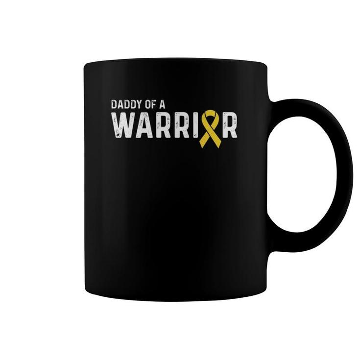 Childhood Cancer Awareness Products Ribbon Warrior Dad Coffee Mug