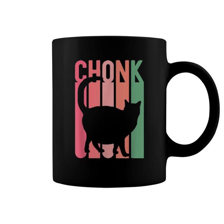 Chonk Fat Cat Mom Girl Retro Christmas Oh Lawd He Coming Her  Coffee Mug