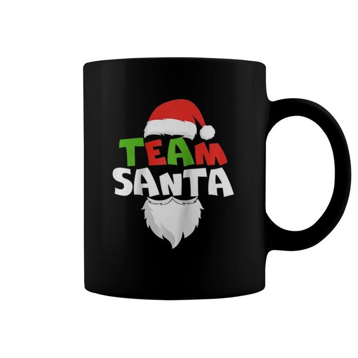 Christmas Family Matching Pajamas Gifts Team Santa Raglan Baseball Tee Coffee Mug