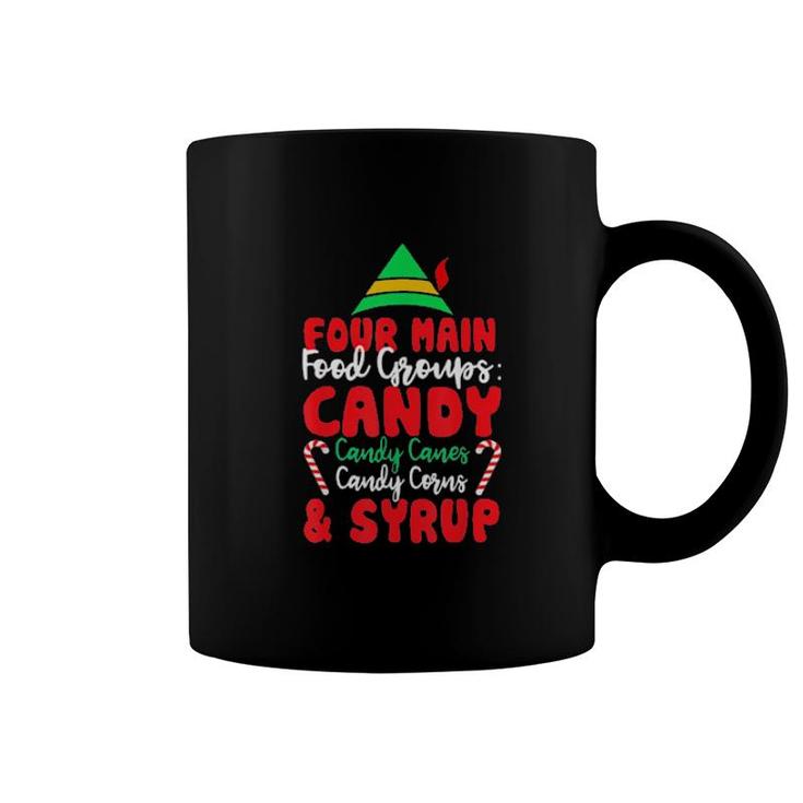 Christmas Four Main Food Groups Elf Buddy Xmas Pajama Sweat Coffee Mug
