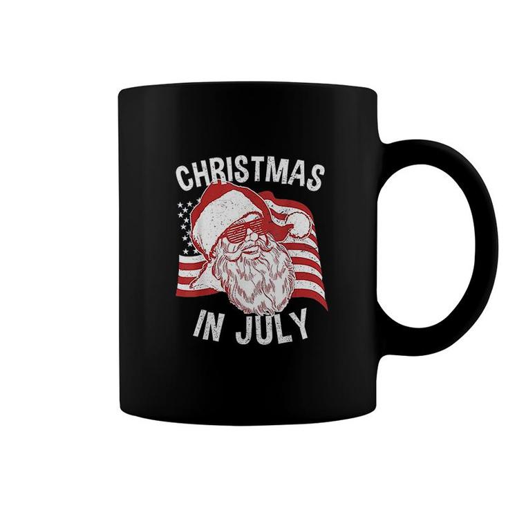 Christmas In July Retro Hipster Santa 4th of July  Coffee Mug