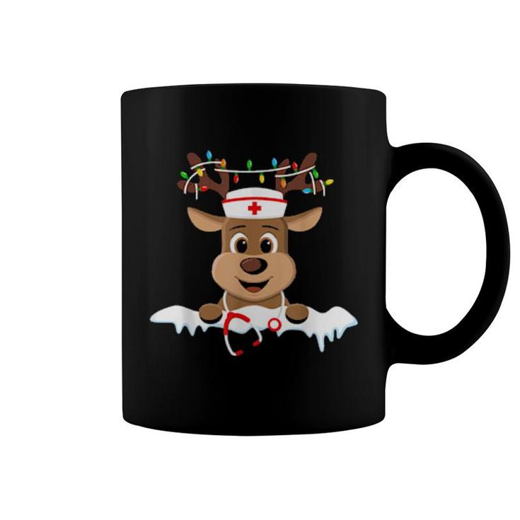 Christmas Nurse Love Nicu Rn Er Santa Reindeer Nurse Hat Elf Coffee Mug