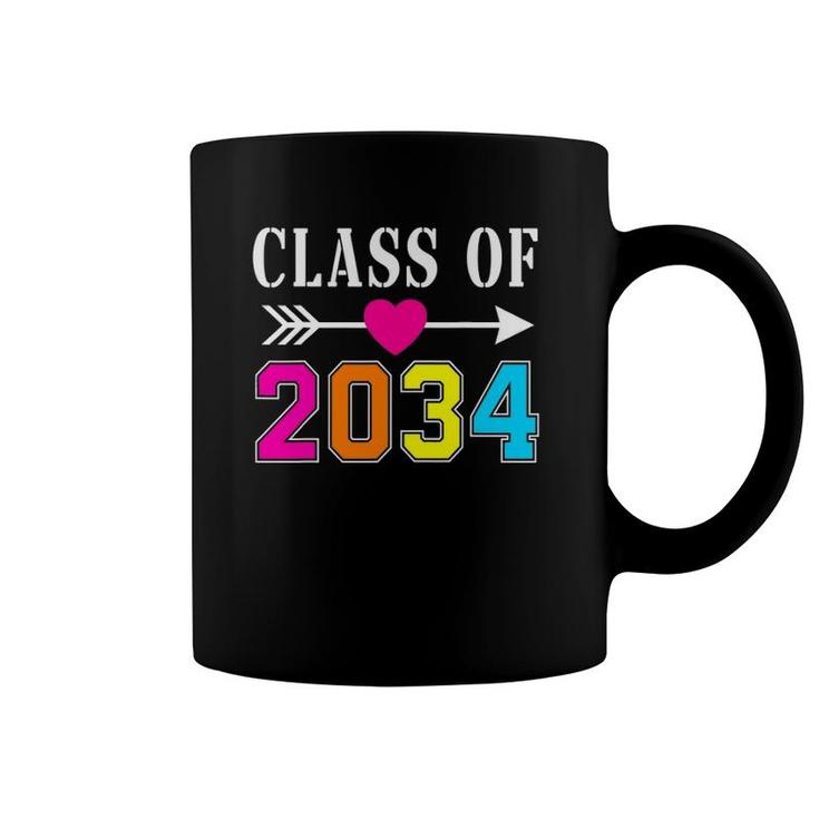 Class Of 2034 Grow With Me Handprints On Back K To 12 Grade Coffee Mug