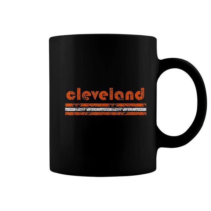 Cleveland Ohio Vintage Three Stripe Weathered  Coffee Mug