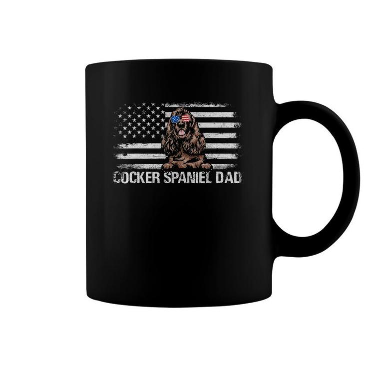 Cocker Spaniel Dad American Flag 4Th Of July Patriotic Gift Coffee Mug