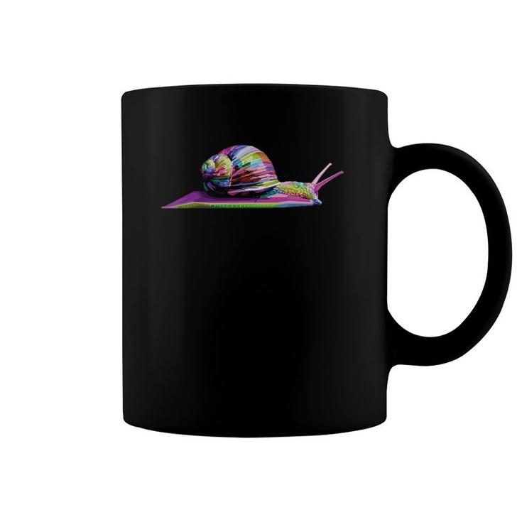 Colorful Snail Art Gifts For Lover Land Snails Or Gastropods Coffee Mug