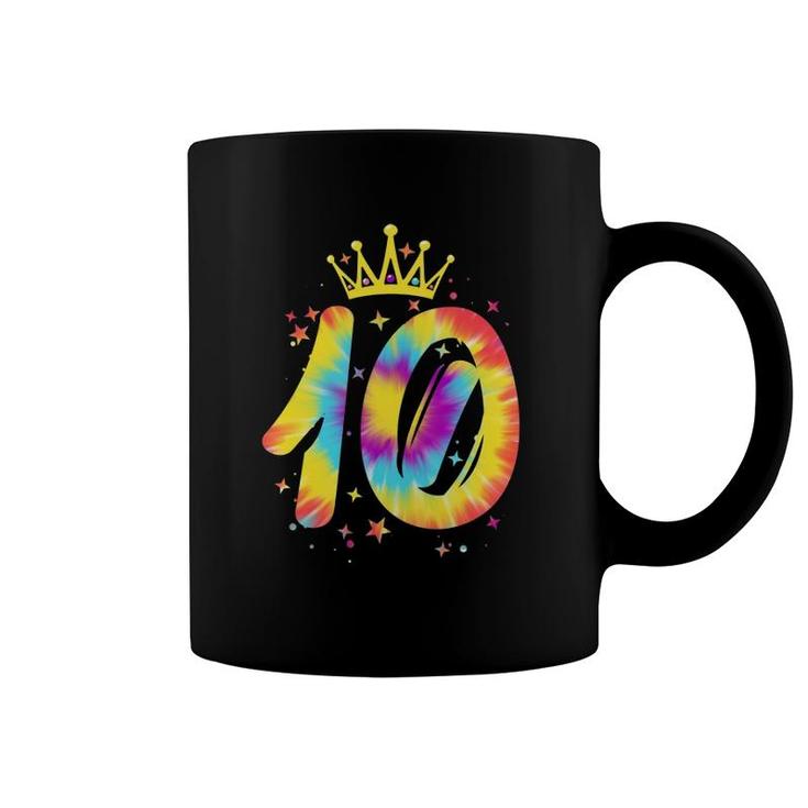 Colorful Tie Dye Tenth 10 Years Old Girls 10Th Birthday Gift Coffee Mug