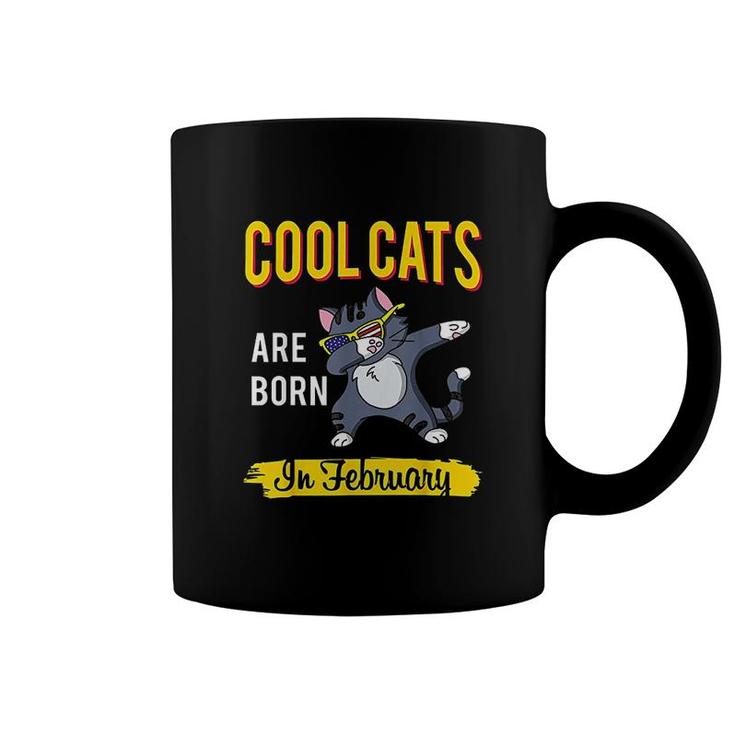 Cool Cats Are Born In February Dab Cat Coffee Mug