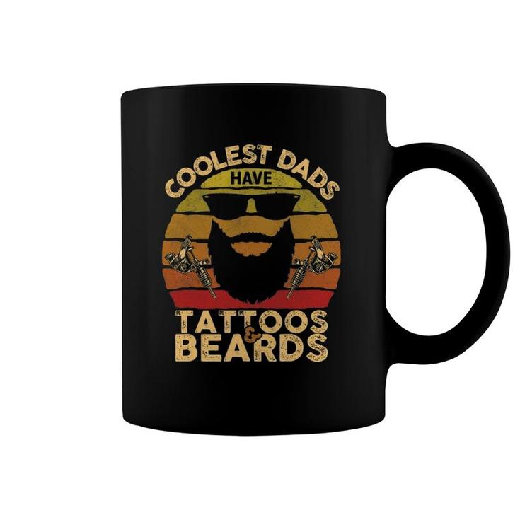 Coolest Dads Have Tattoos And Beards Funny Beard Dad Coffee Mug