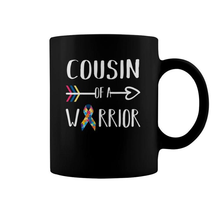 Cousin Of A Warrior  Autism Awareness Coffee Mug