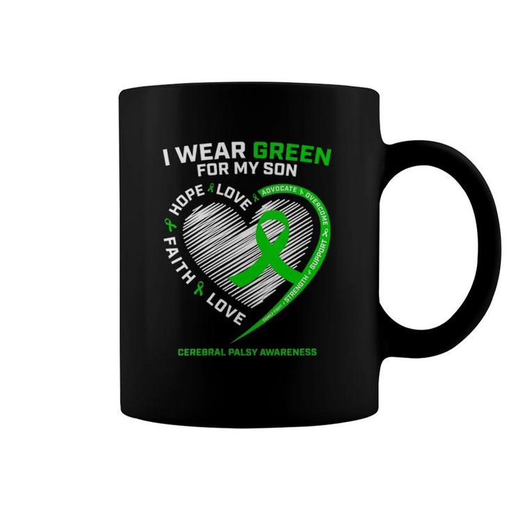 Cp Mom Dad Green Ribbon Gifts Son Cerebral Palsy Awareness Coffee Mug