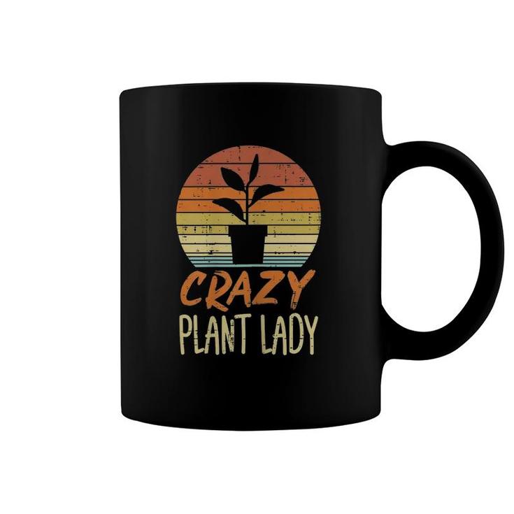 Crazy Plant Lady Sunset Retro Gardening Gardener Mom Women Coffee Mug