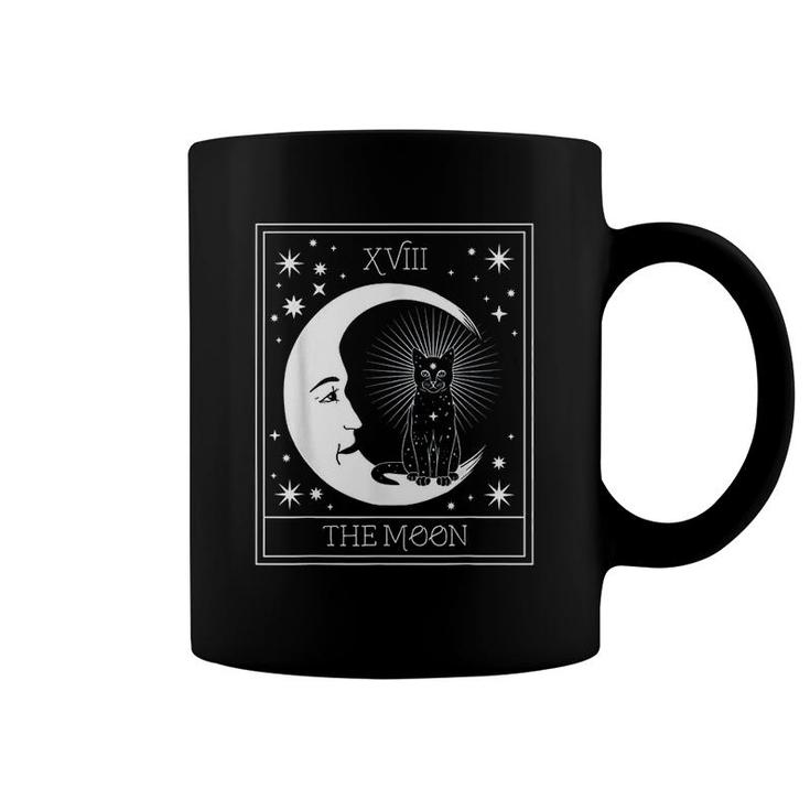 Crescent Moon And Black Cat Coffee Mug