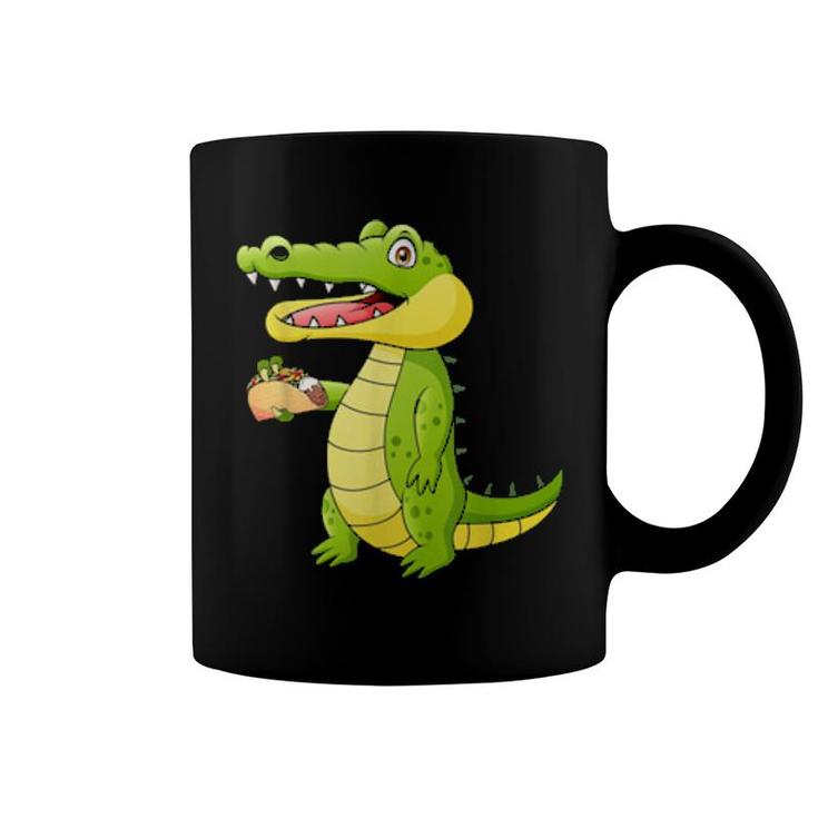 Crocodile Eat Taccos, Tacco Mexican Fast Food Coffee Mug