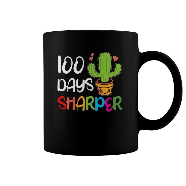 Cute 100 Days Sharper Cactus Teacher 100Th Day Of School Coffee Mug