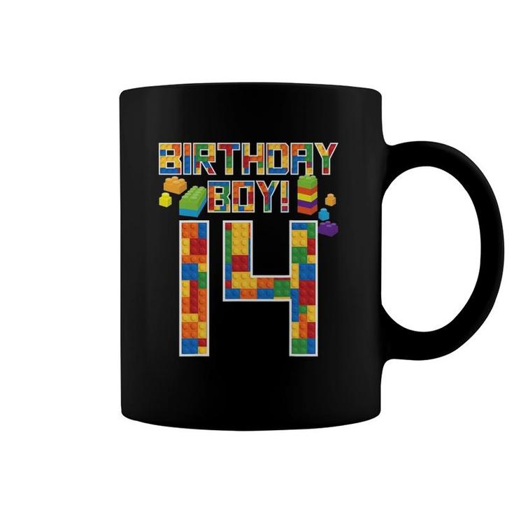 Cute 14Th Birthday Gift 14 Years Old Block Building Boy Kid Coffee Mug