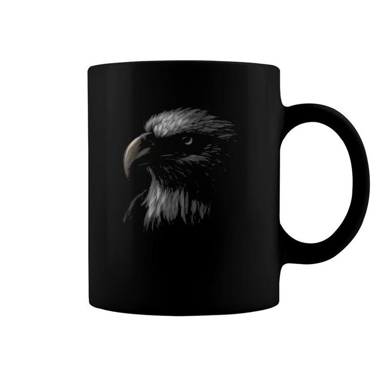 Cute Bald Eagle Head Black Art For Lovers Eagles Birds Coffee Mug