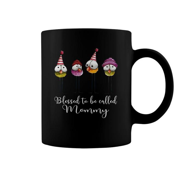 Cute Blessed To Be Called Mommy Black Coffee Mug
