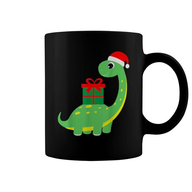 Cute Christmas Brontosaurus Dinosaur  Coffee Mug