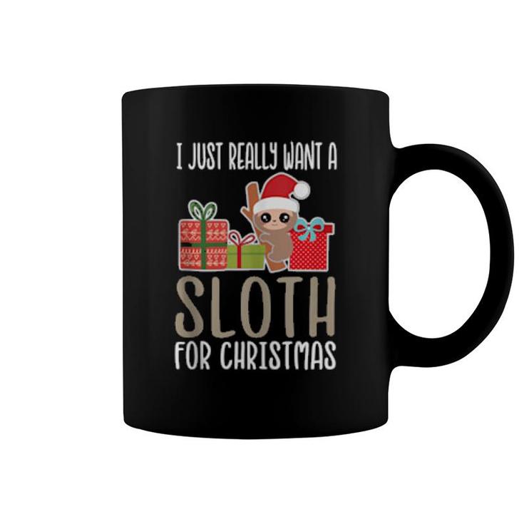 Cute Christmas Sloth I Want A Sloth  Coffee Mug